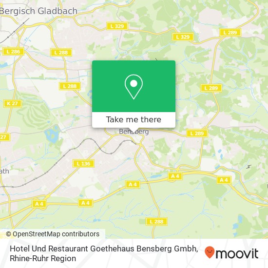 Hotel Und Restaurant Goethehaus Bensberg Gmbh map