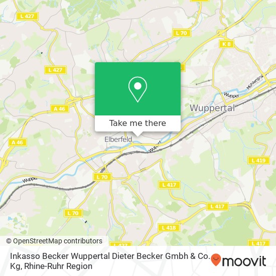 Карта Inkasso Becker Wuppertal Dieter Becker Gmbh & Co. Kg