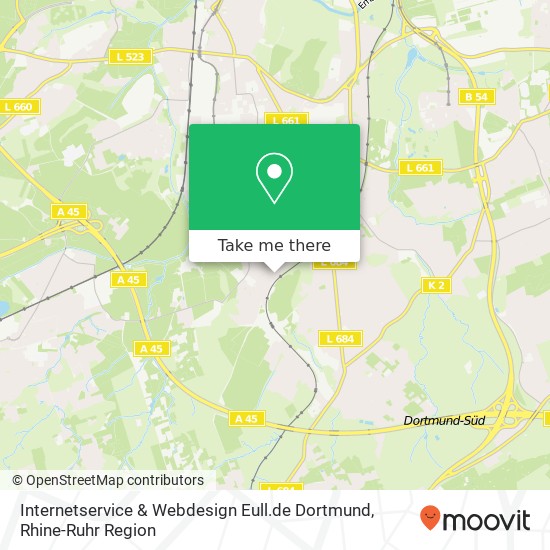 Карта Internetservice & Webdesign Eull.de Dortmund