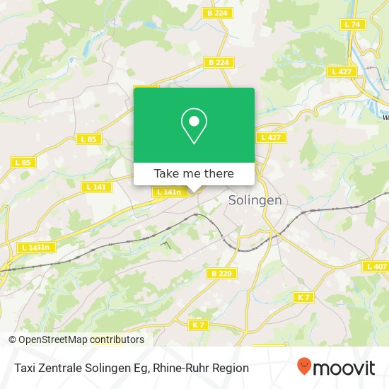 Карта Taxi Zentrale Solingen Eg