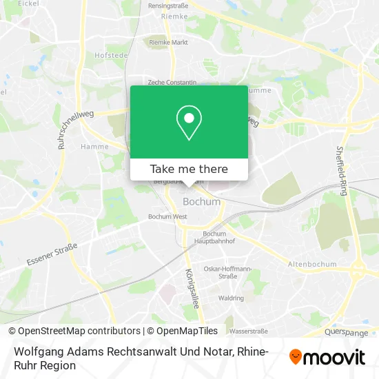 Карта Wolfgang Adams Rechtsanwalt Und Notar