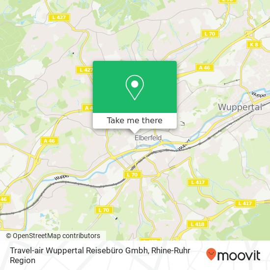 Карта Travel-air Wuppertal Reisebüro Gmbh