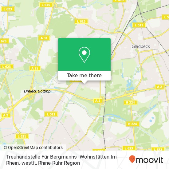 Карта Treuhandstelle Für Bergmanns- Wohnstätten Im Rhein.-westf.