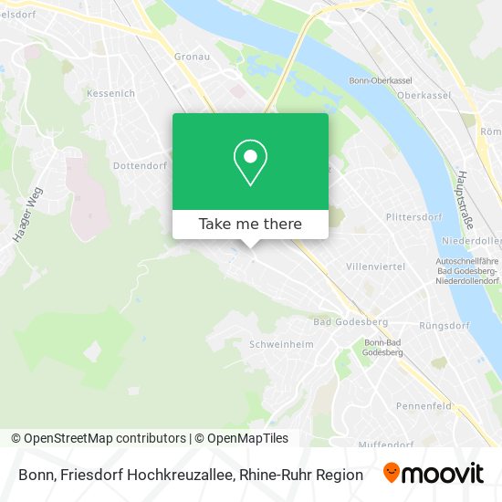 Bonn, Friesdorf Hochkreuzallee map