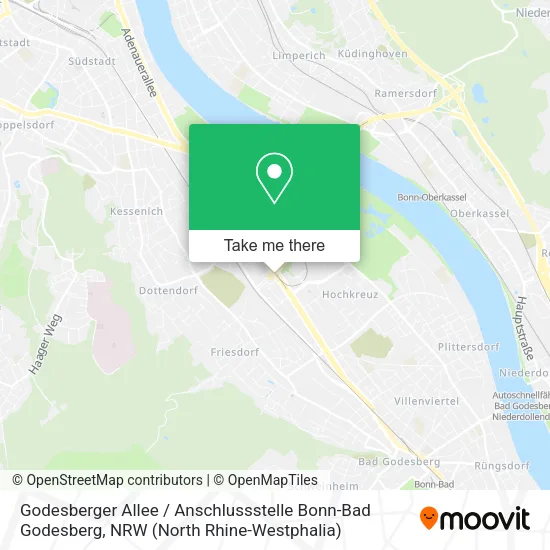 Карта Godesberger Allee / Anschlussstelle Bonn-Bad Godesberg
