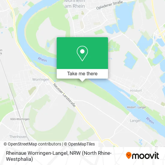 Rheinaue Worringen-Langel map
