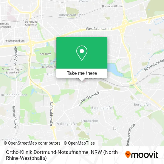 Ortho-Klinik Dortmund-Notaufnahme map