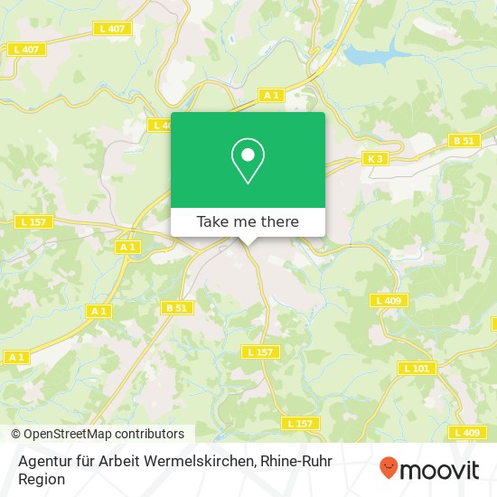 Карта Agentur für Arbeit Wermelskirchen