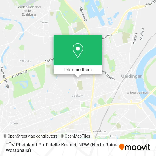 Карта TÜV Rheinland PrüFstelle Krefeld