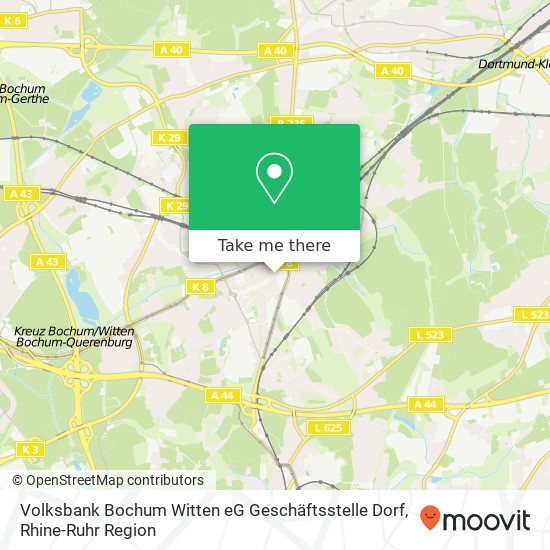 Volksbank Bochum Witten eG Geschäftsstelle Dorf map