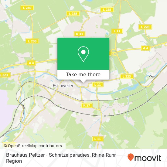 Карта Brauhaus Peltzer - Schnitzelparadies, Dürener Straße 96 52249 Eschweiler