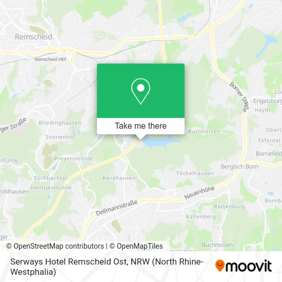 Serways Hotel Remscheid Ost map