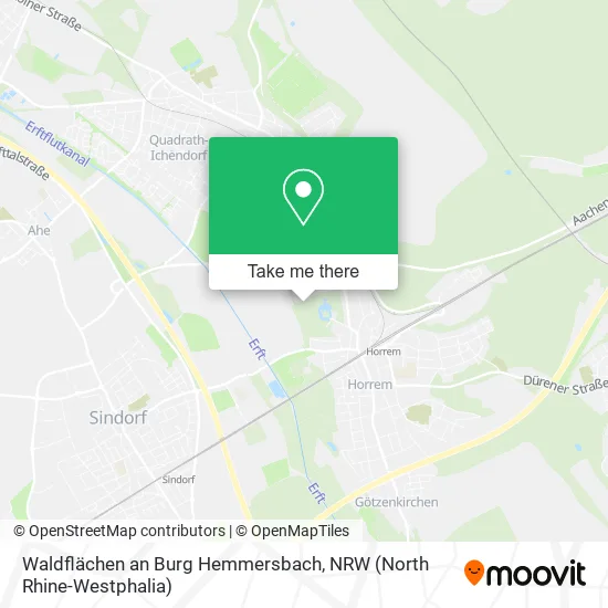 Карта Waldflächen an Burg Hemmersbach
