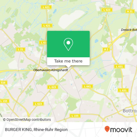 Карта BURGER KING, Hanielstraße 31 46242 Bottrop