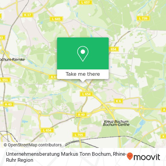 Unternehmensberatung Markus Tonn Bochum map