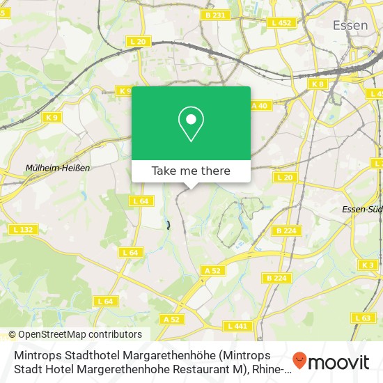 Mintrops Stadthotel Margarethenhöhe (Mintrops Stadt Hotel Margerethenhohe Restaurant M) map