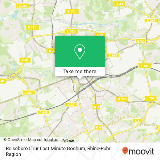 Карта Reisebüro L'Tur Last Minute Bochum