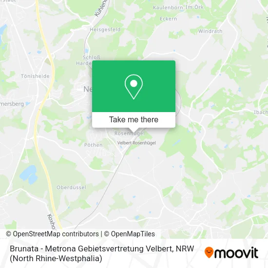 Карта Brunata - Metrona Gebietsvertretung Velbert