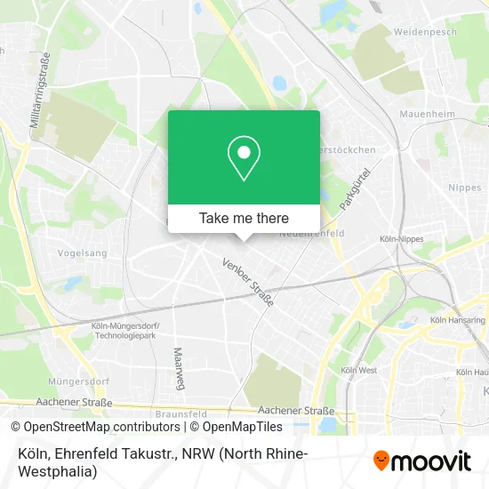 Карта Köln, Ehrenfeld Takustr.