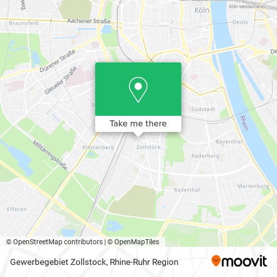 Gewerbegebiet Zollstock map