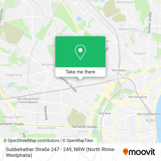 Карта Subbelrather Straße 247 - 249