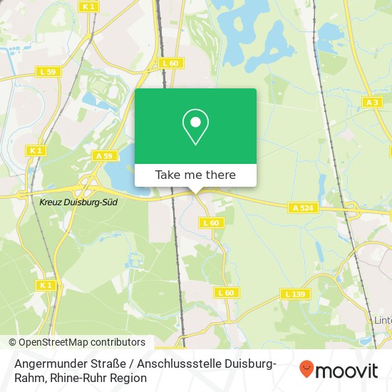 Карта Angermunder Straße / Anschlussstelle Duisburg-Rahm