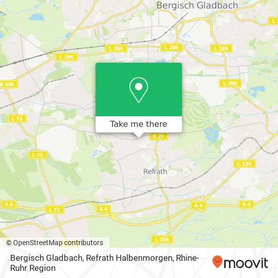 Bergisch Gladbach, Refrath Halbenmorgen map