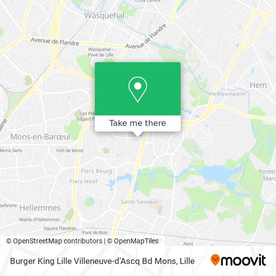 Burger King Lille Villeneuve-d'Ascq Bd Mons map