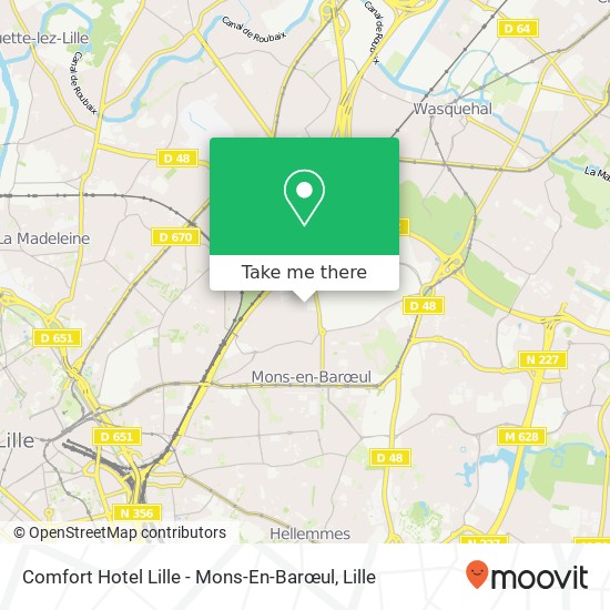 Mapa Comfort Hotel Lille - Mons-En-Barœul