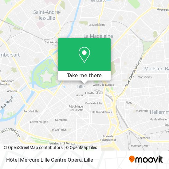 Hôtel Mercure Lille Centre Opéra map