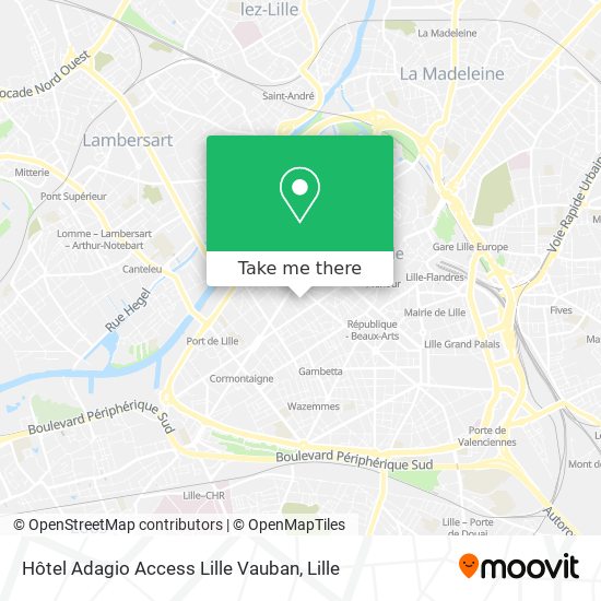 Hôtel Adagio Access Lille Vauban map