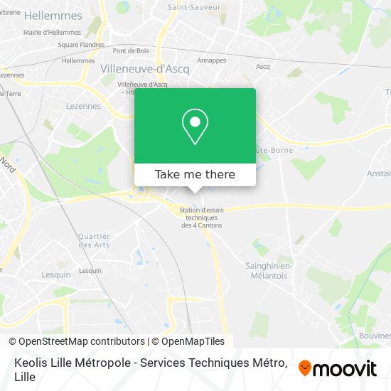 Mapa Keolis Lille Métropole - Services Techniques Métro