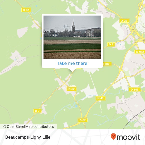 Mapa Beaucamps-Ligny