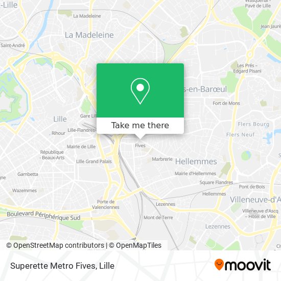Superette Metro Fives map
