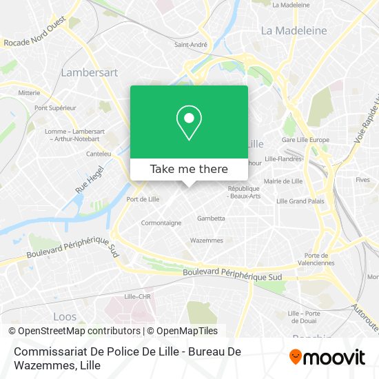 Mapa Commissariat De Police De Lille - Bureau De Wazemmes