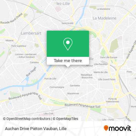 Mapa Auchan Drive Piéton Vauban