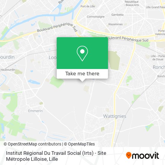 Institut Régional Du Travail Social (Irts) - Site Métropole Lilloise map