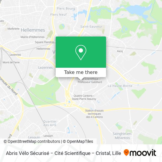Abris Vélo Sécurisé − Cité Scientifique − Cristal map