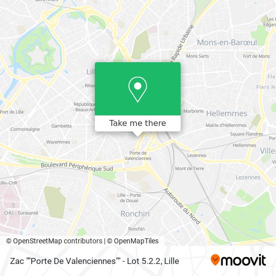 Zac ""Porte De Valenciennes"" - Lot 5.2.2 map