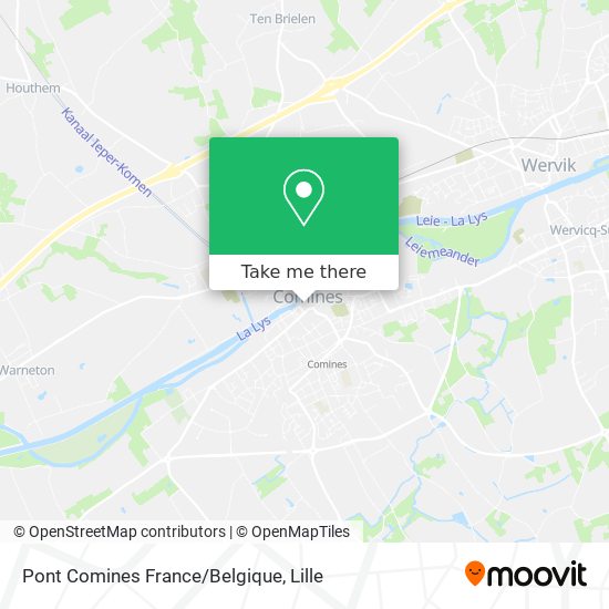 Pont Comines France/Belgique map