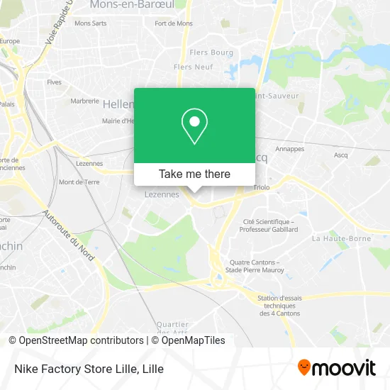 Nike Factory Store Lille map