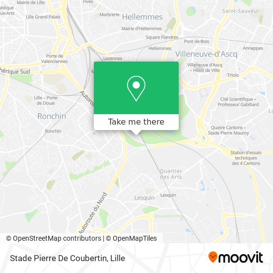 Mapa Stade Pierre De Coubertin