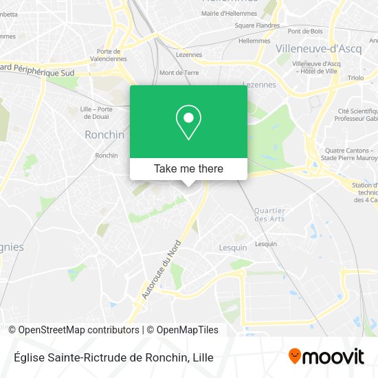 Église Sainte-Rictrude de Ronchin map