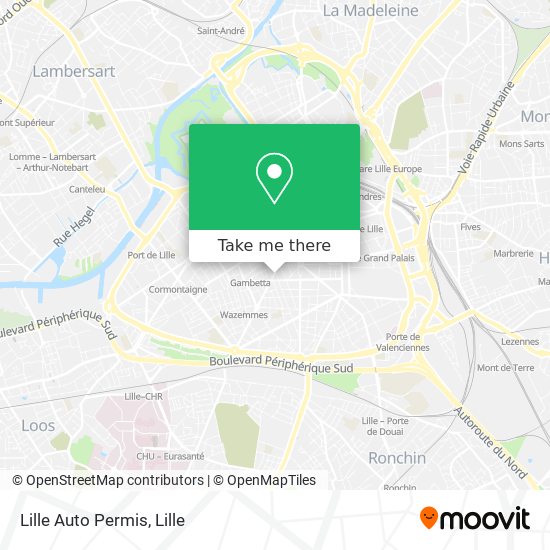 Mapa Lille Auto Permis