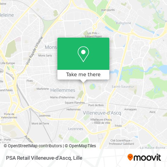 PSA Retail Villeneuve-d'Ascq map