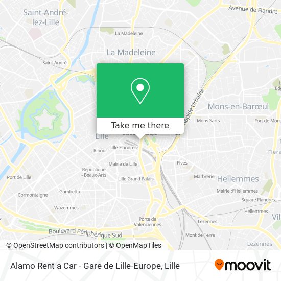 Alamo Rent a Car - Gare de Lille-Europe map