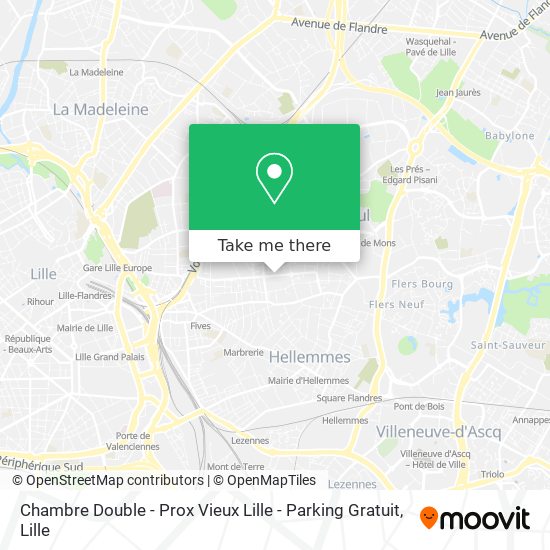 Chambre Double - Prox Vieux Lille - Parking Gratuit map