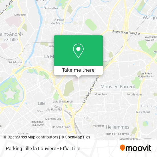 Parking Lille la Louvière - Effia map