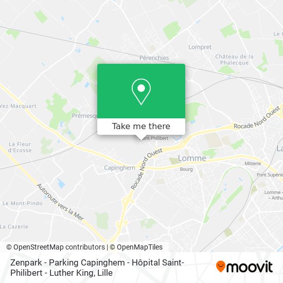Zenpark - Parking Capinghem - Hôpital Saint-Philibert - Luther King map