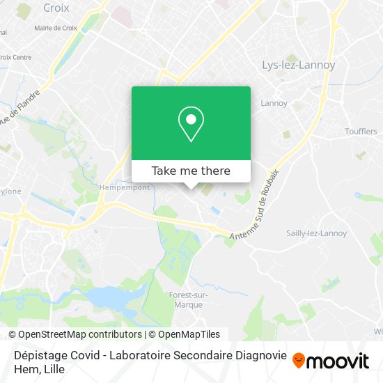 Mapa Dépistage Covid - Laboratoire Secondaire Diagnovie Hem